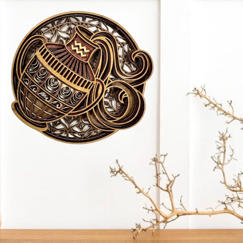 AQUARIUS ZODIAC PLAQUE/WALL ART