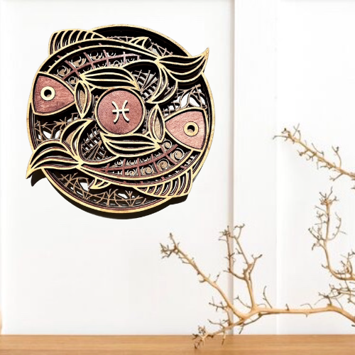 PISCES ZODIAC PLAQUE/WALL ART