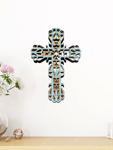 WOODEN CROSS, 45cm GIFT OF SPIRITUALITY OR FOR PERSONAL DEVOTIONS, WONDERFUL AS A BAPTISMAL GIFT OR AS A UNIQUE WALL DISPLAY.