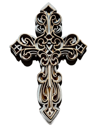 HAND CRAFTED CARVED/LAYERED WOODEN CROSS FRENCH STYLE. 30cm